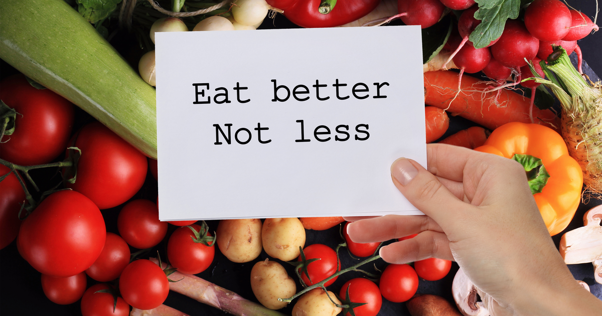 Motivation quote eat better not less. Diet/healthy eating concept